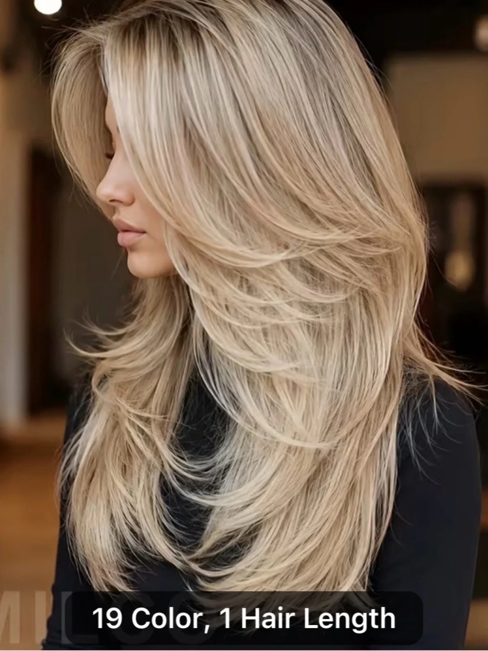 Blonde Layered Women’s Hair Wig - Natural Long Blonde Style